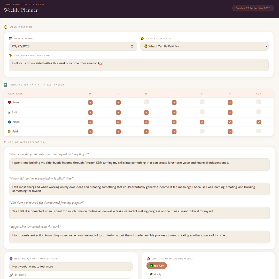 Weekly planner